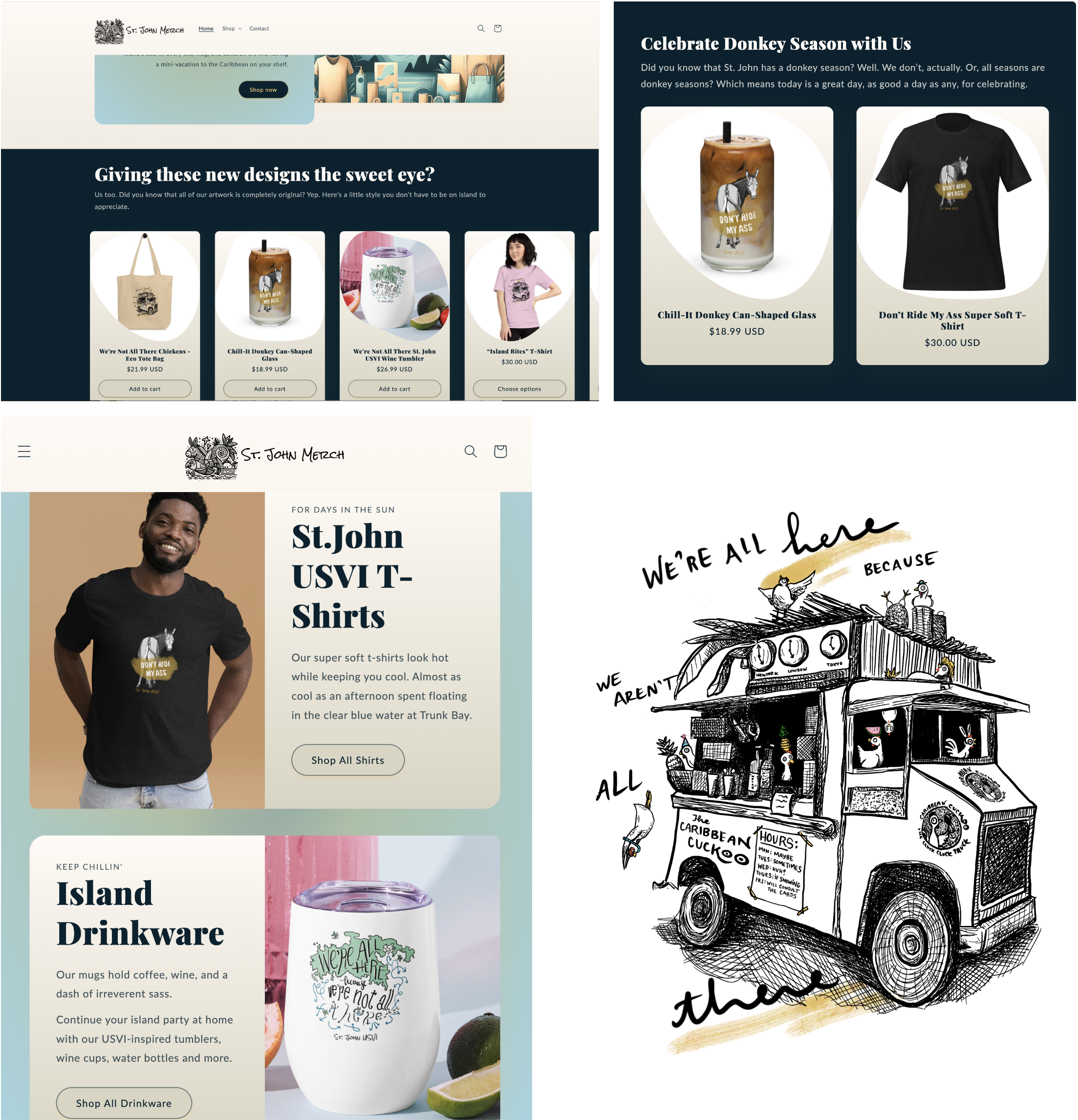 Shopify ecommerce example of an island themed store